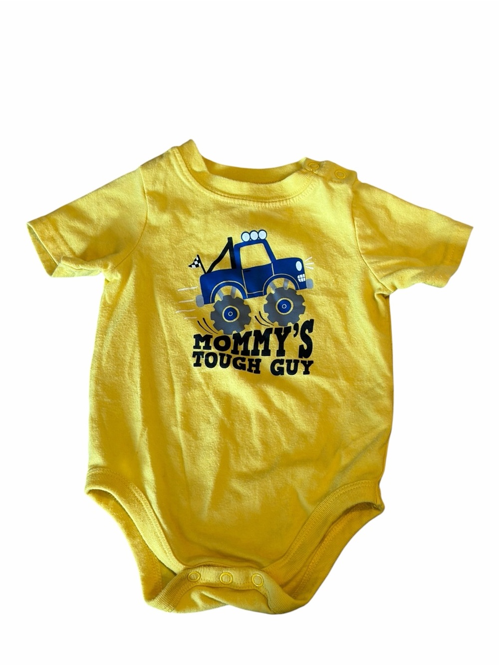 Garanimals “Mommy’s Tough Guy” Monster Truck Onesie 12M Yellow Baby